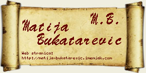 Matija Bukatarević vizit kartica